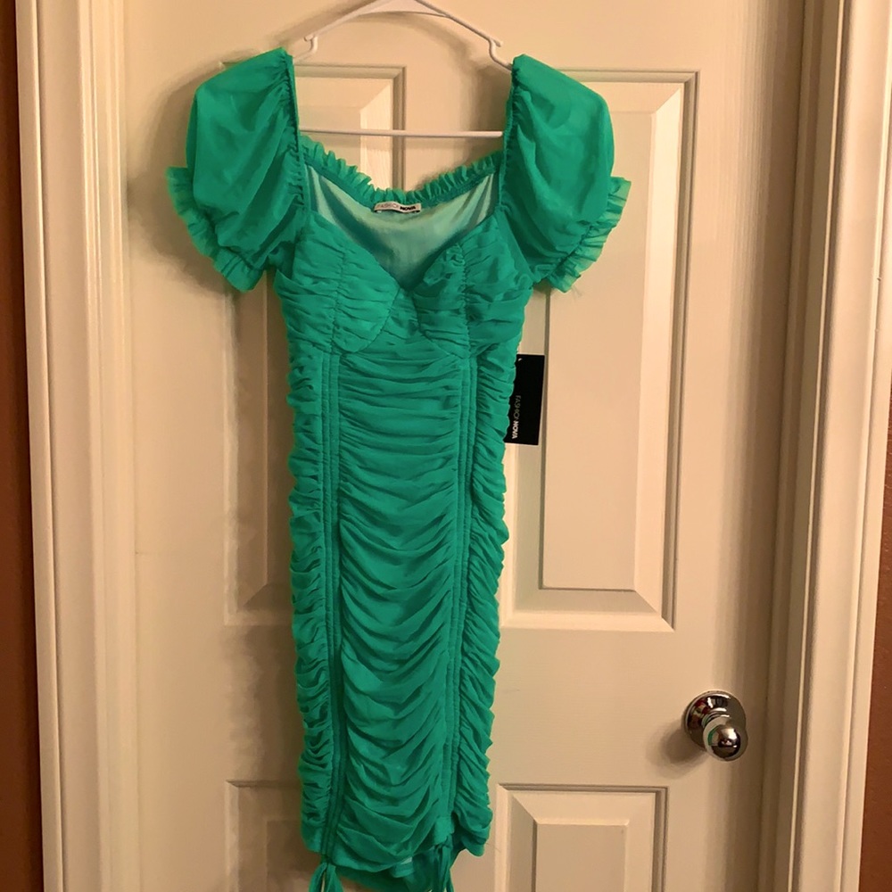 Fashion Nova Mesh Green Mini Dress